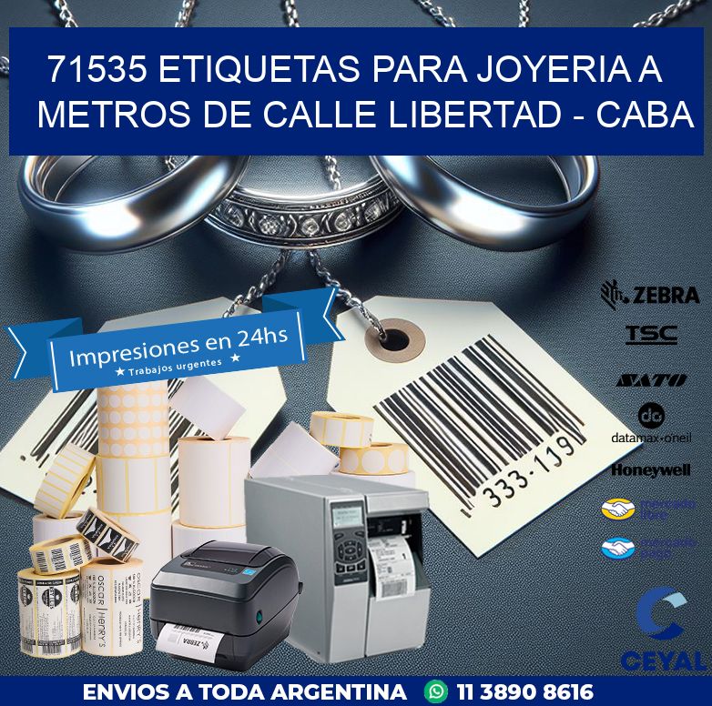 71535 ETIQUETAS PARA JOYERIA A METROS DE CALLE LIBERTAD - CABA