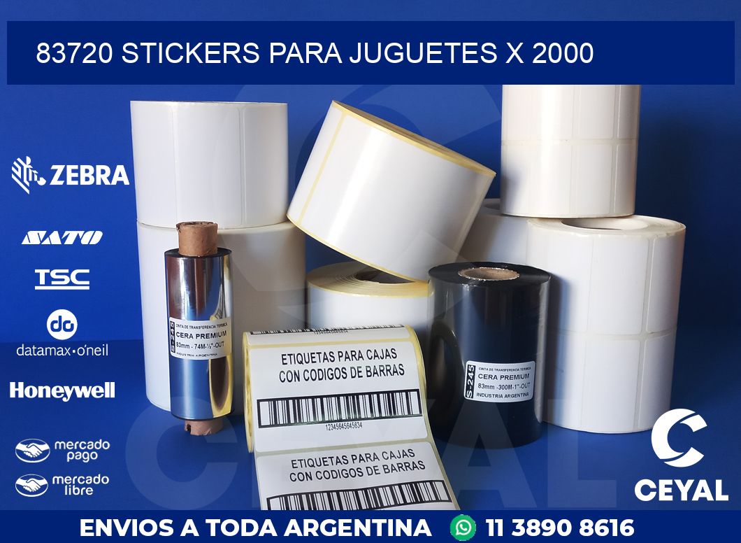 83720 STICKERS PARA JUGUETES X 2000