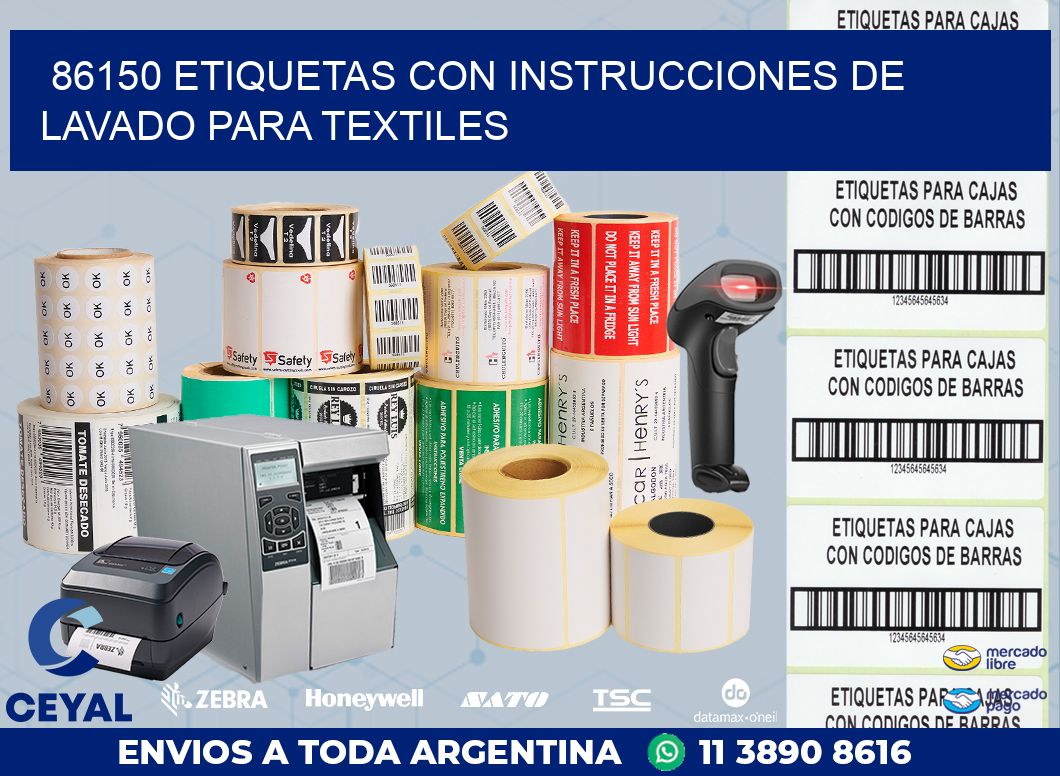 86150 ETIQUETAS CON INSTRUCCIONES DE LAVADO PARA TEXTILES