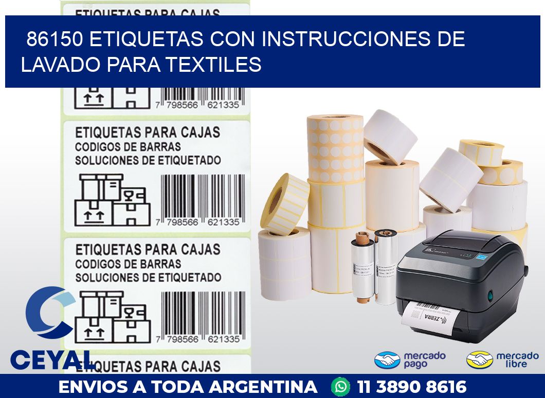 86150 ETIQUETAS CON INSTRUCCIONES DE LAVADO PARA TEXTILES