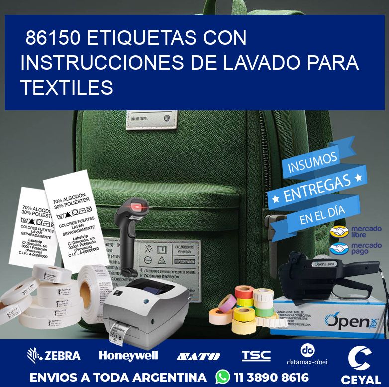 86150 ETIQUETAS CON INSTRUCCIONES DE LAVADO PARA TEXTILES