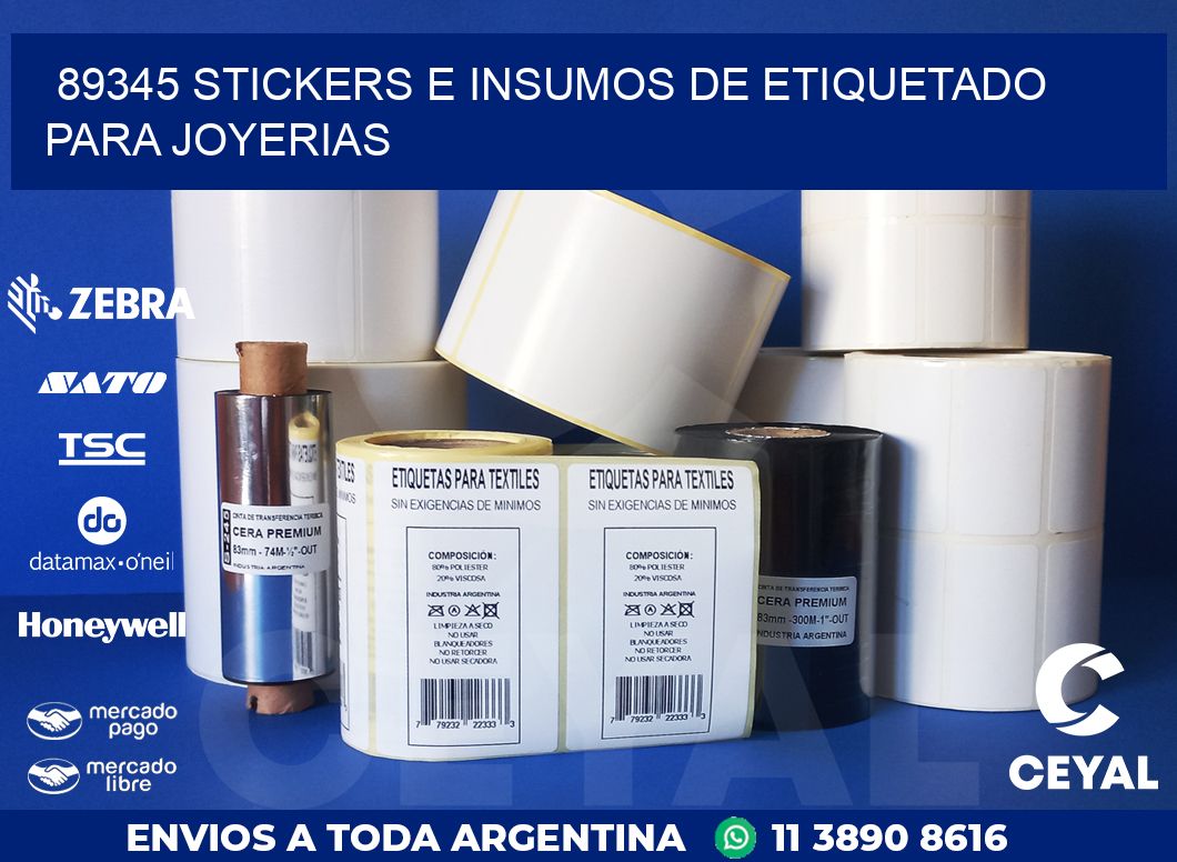 89345 STICKERS E INSUMOS DE ETIQUETADO PARA JOYERIAS