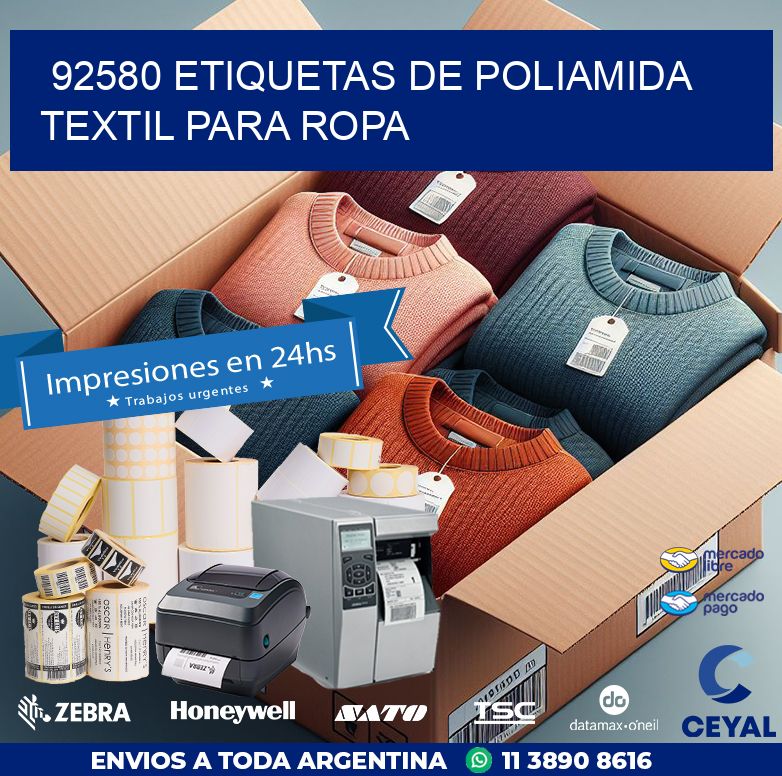 92580 ETIQUETAS DE POLIAMIDA TEXTIL PARA ROPA