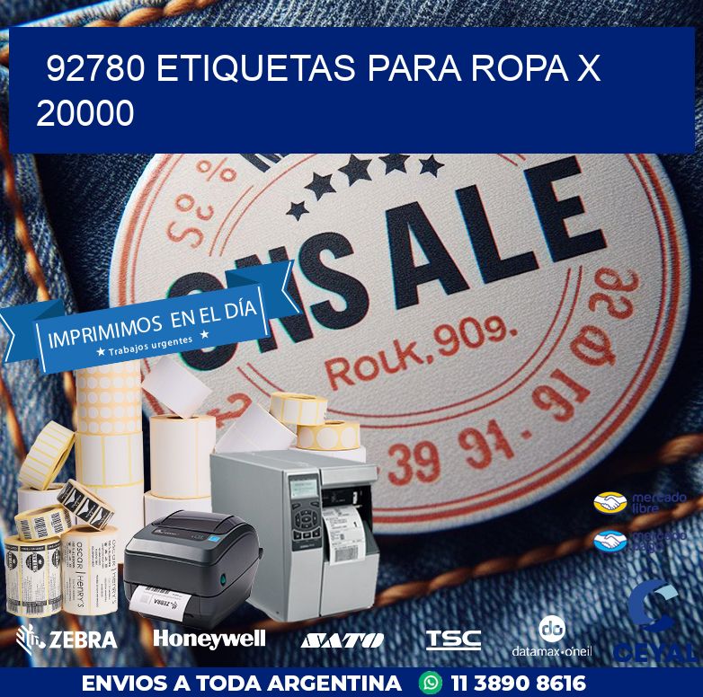 92780 ETIQUETAS PARA ROPA X 20000