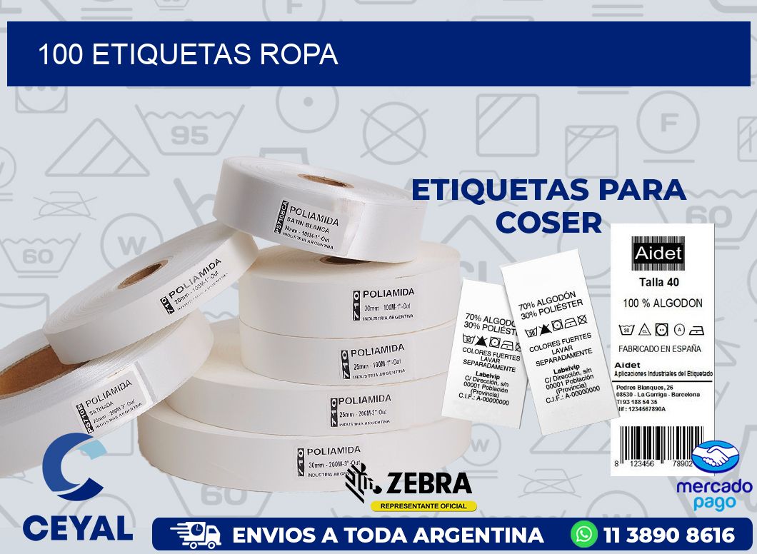 100 ETIQUETAS ROPA