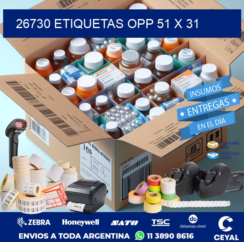 26730 ETIQUETAS OPP 51 X 31