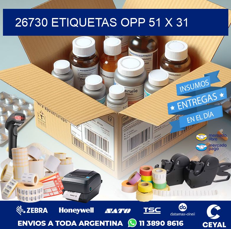 26730 ETIQUETAS OPP 51 X 31