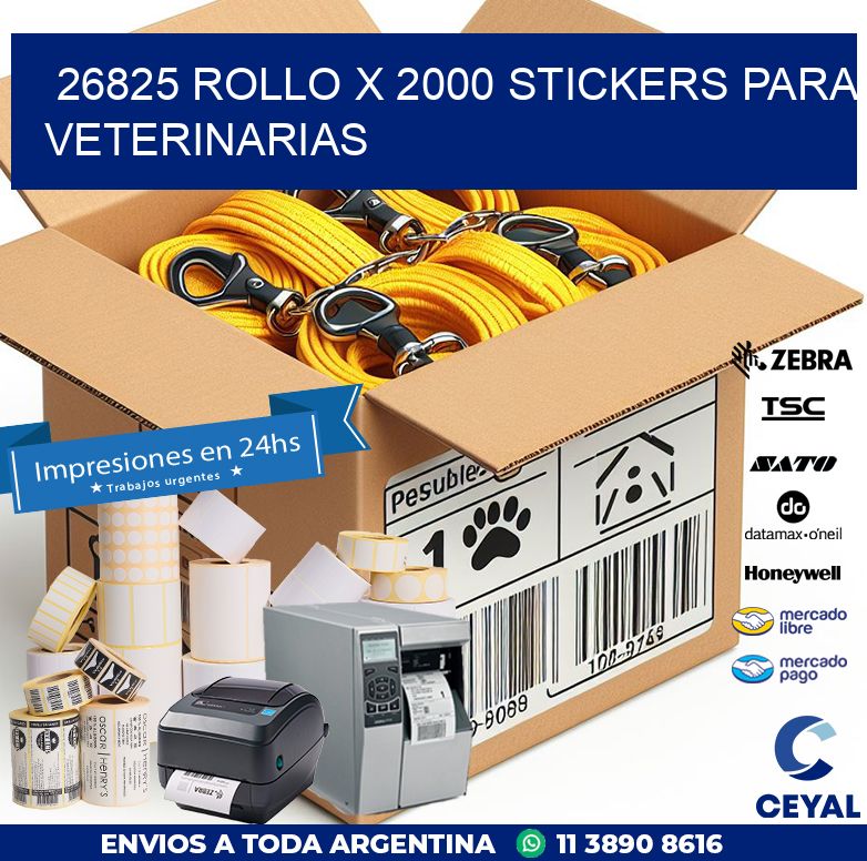 26825 ROLLO X 2000 STICKERS PARA VETERINARIAS