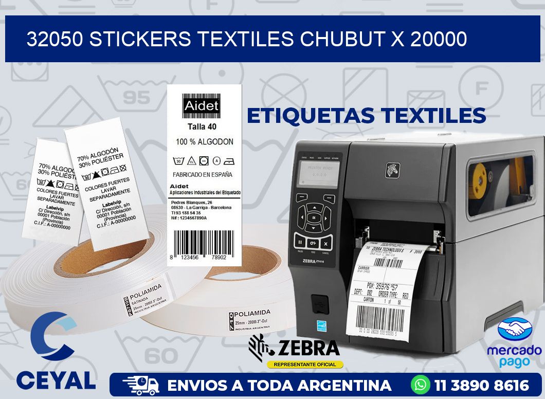 32050 STICKERS TEXTILES CHUBUT X 20000