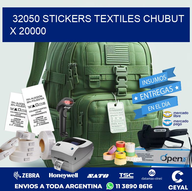32050 STICKERS TEXTILES CHUBUT X 20000