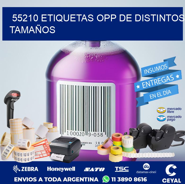 55210 ETIQUETAS OPP DE DISTINTOS TAMAÑOS