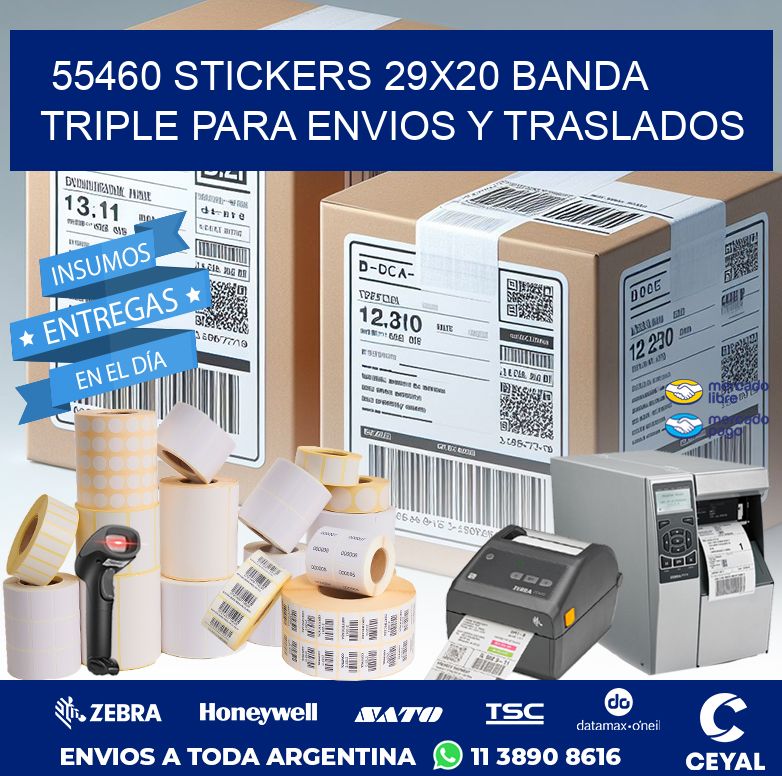 55460 STICKERS 29X20 BANDA TRIPLE PARA ENVIOS Y TRASLADOS