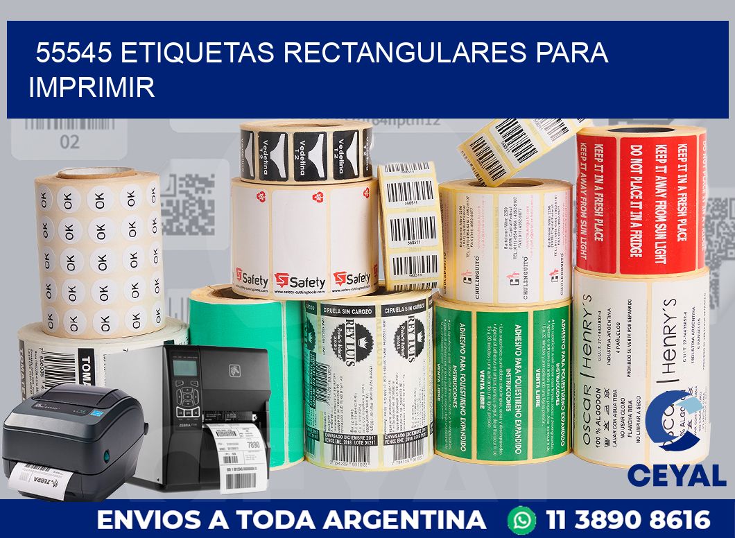55545 etiquetas rectangulares para imprimir