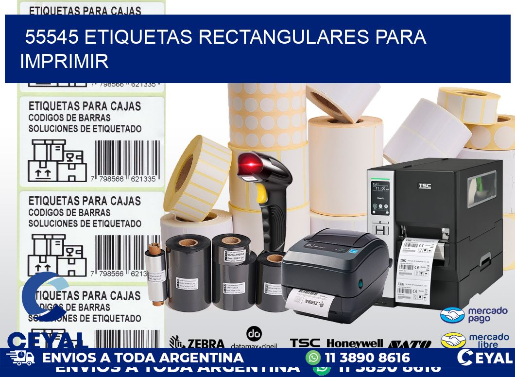 55545 etiquetas rectangulares para imprimir