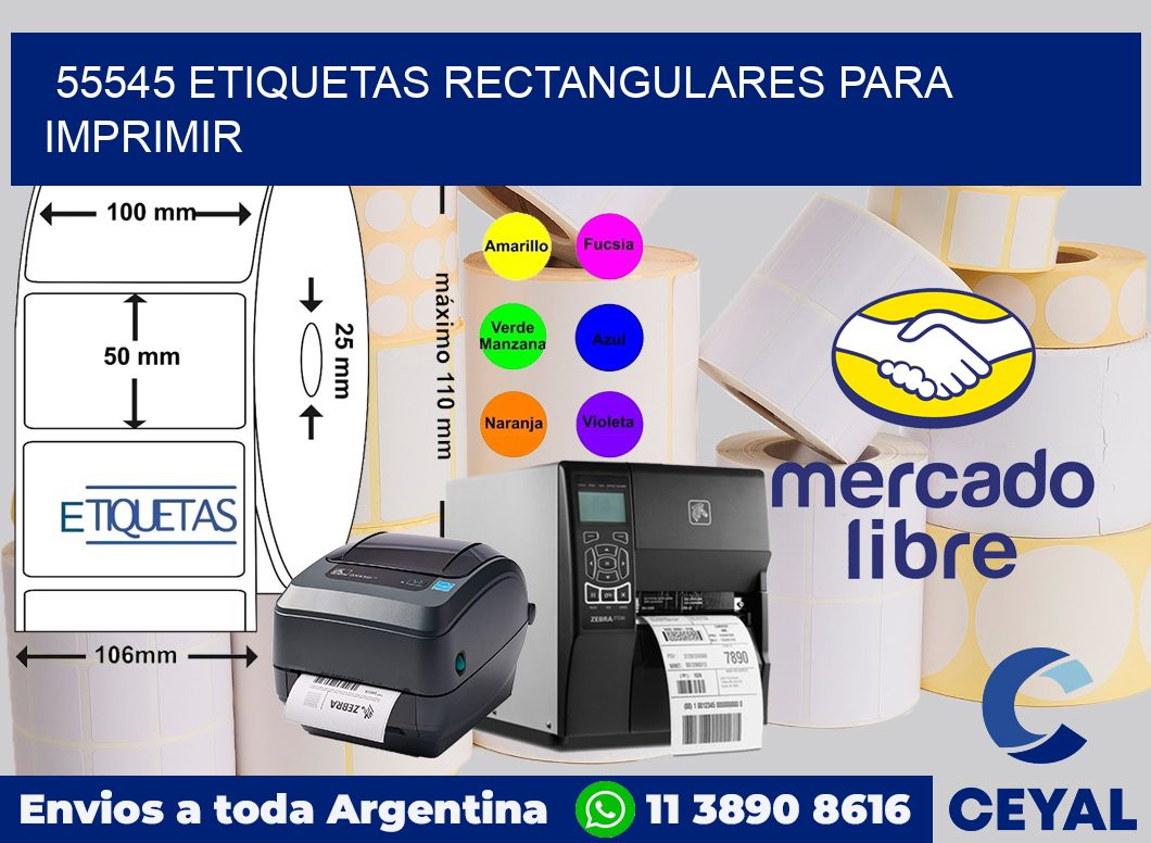 55545 etiquetas rectangulares para imprimir