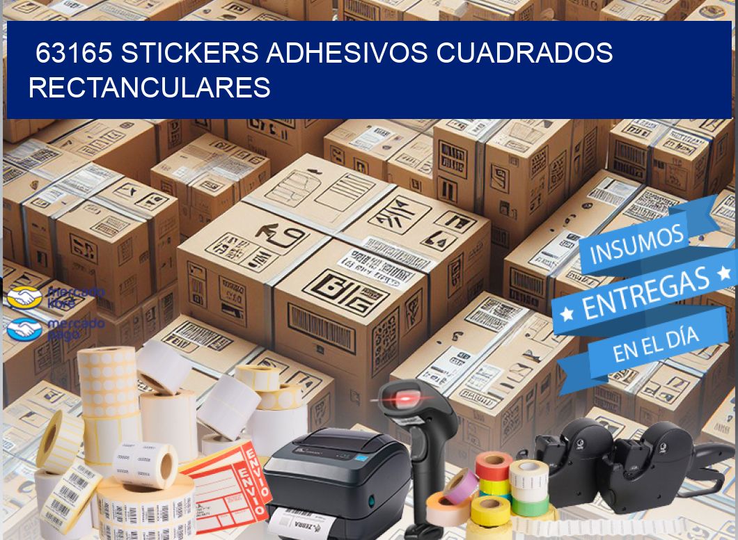 63165 stickers adhesivos cuadrados rectanculares