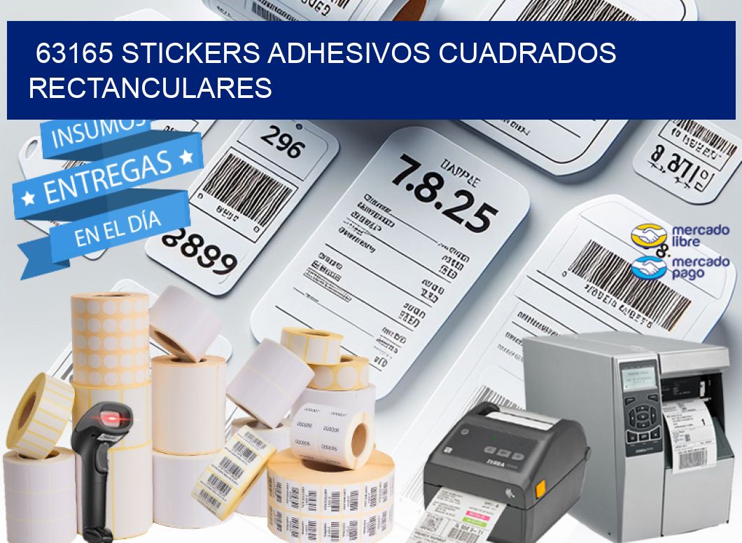 63165 stickers adhesivos cuadrados rectanculares