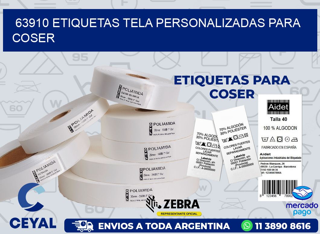 63910 ETIQUETAS TELA PERSONALIZADAS PARA COSER
