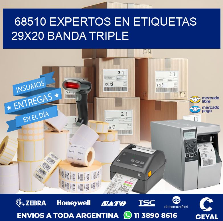 68510 EXPERTOS EN ETIQUETAS 29X20 BANDA TRIPLE