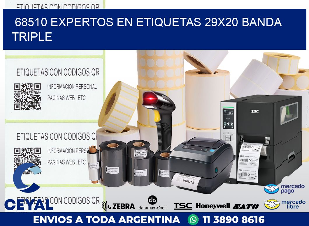 68510 EXPERTOS EN ETIQUETAS 29X20 BANDA TRIPLE
