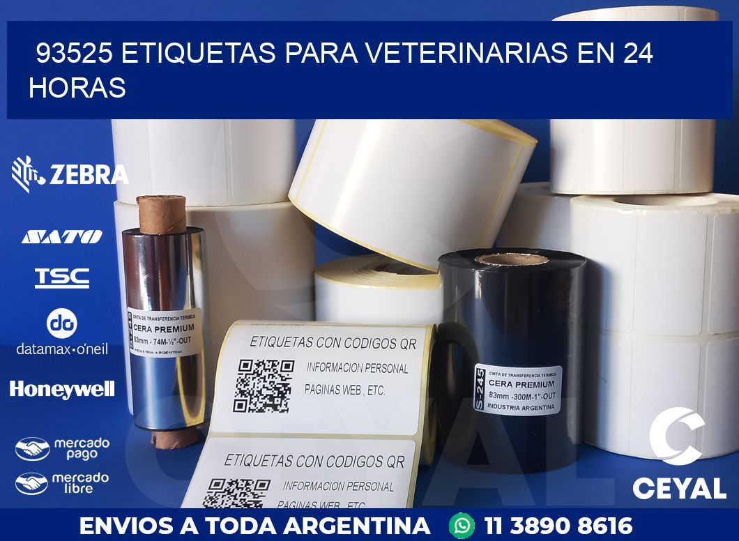 93525 ETIQUETAS PARA VETERINARIAS EN 24 HORAS