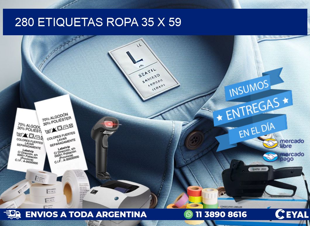 280 ETIQUETAS ROPA 35 x 59