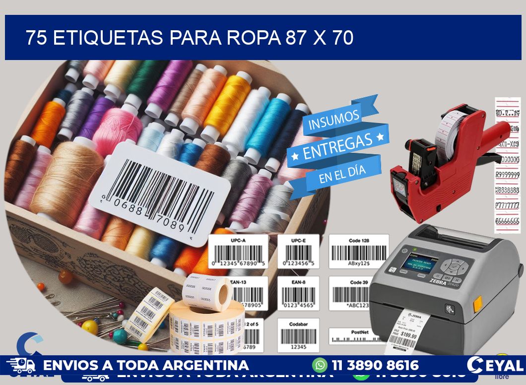 75 ETIQUETAS PARA ROPA 87 x 70