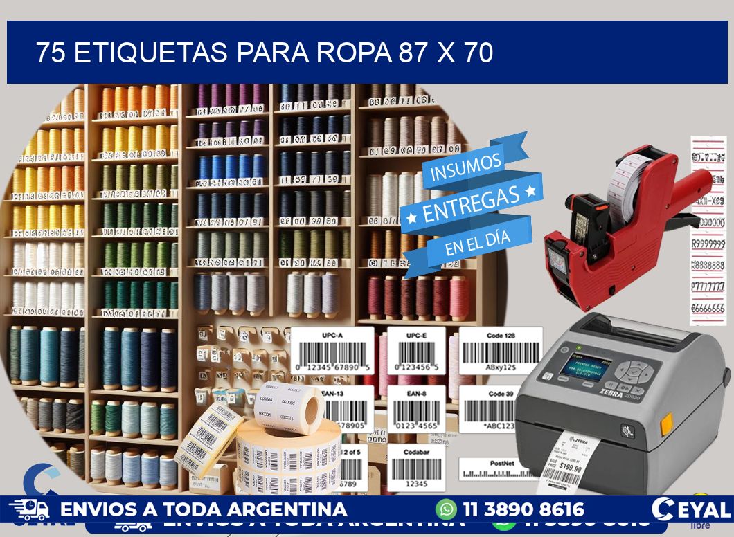 75 ETIQUETAS PARA ROPA 87 x 70