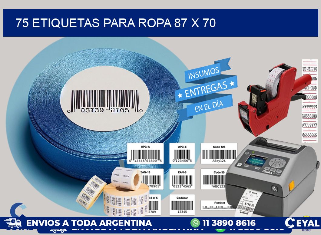 75 ETIQUETAS PARA ROPA 87 x 70