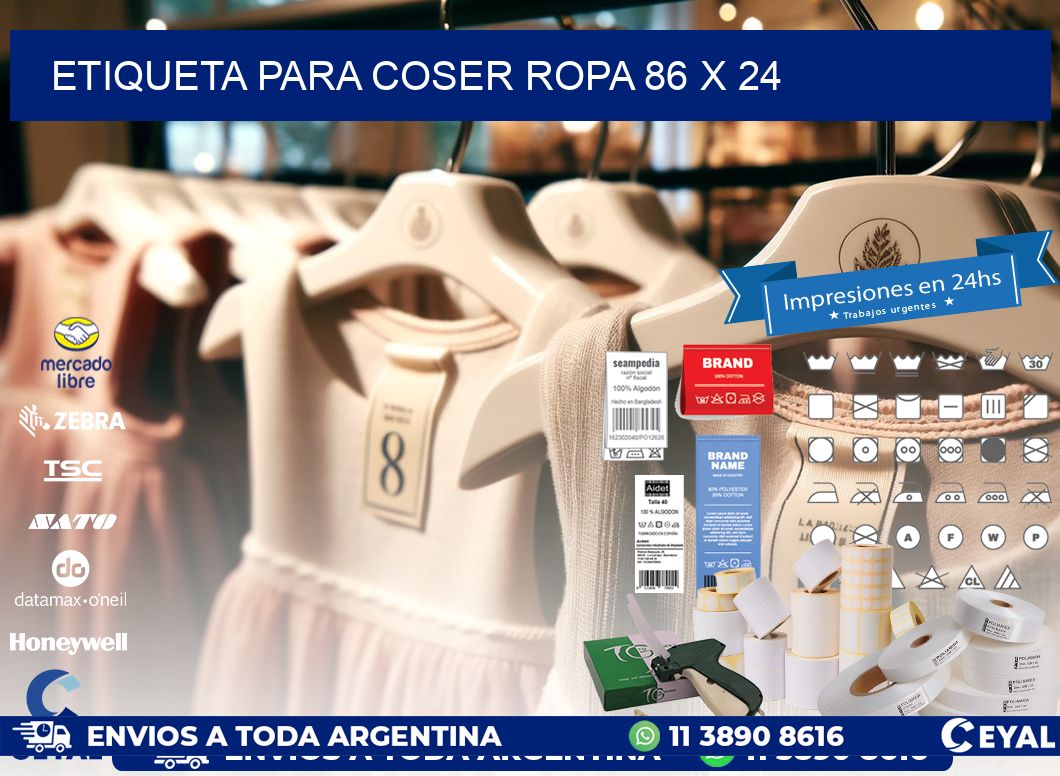ETIQUETA PARA COSER ROPA 86 x 24