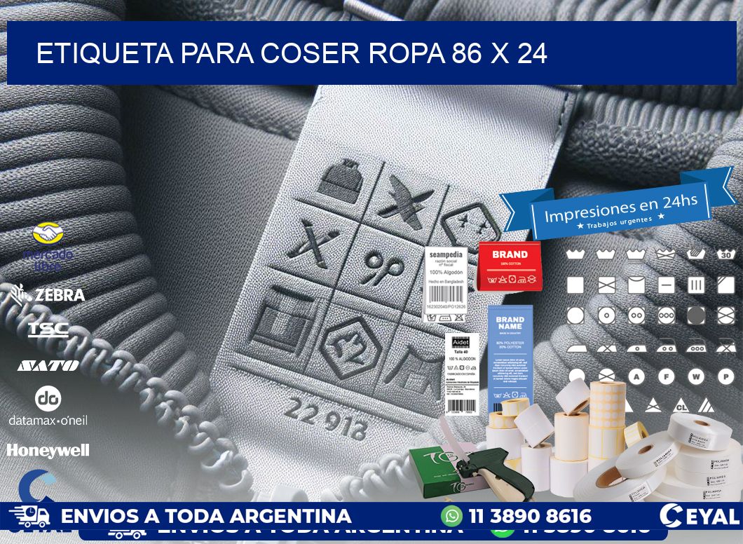 ETIQUETA PARA COSER ROPA 86 x 24