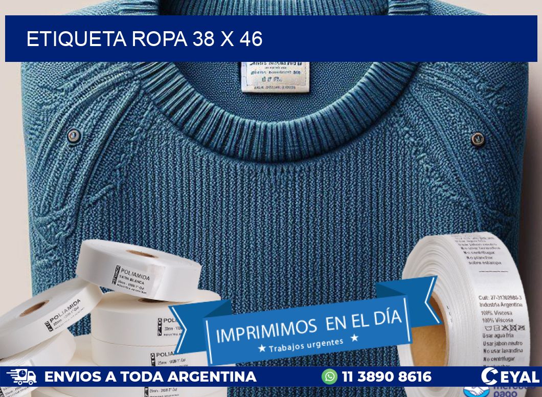 ETIQUETA ROPA 38 x 46