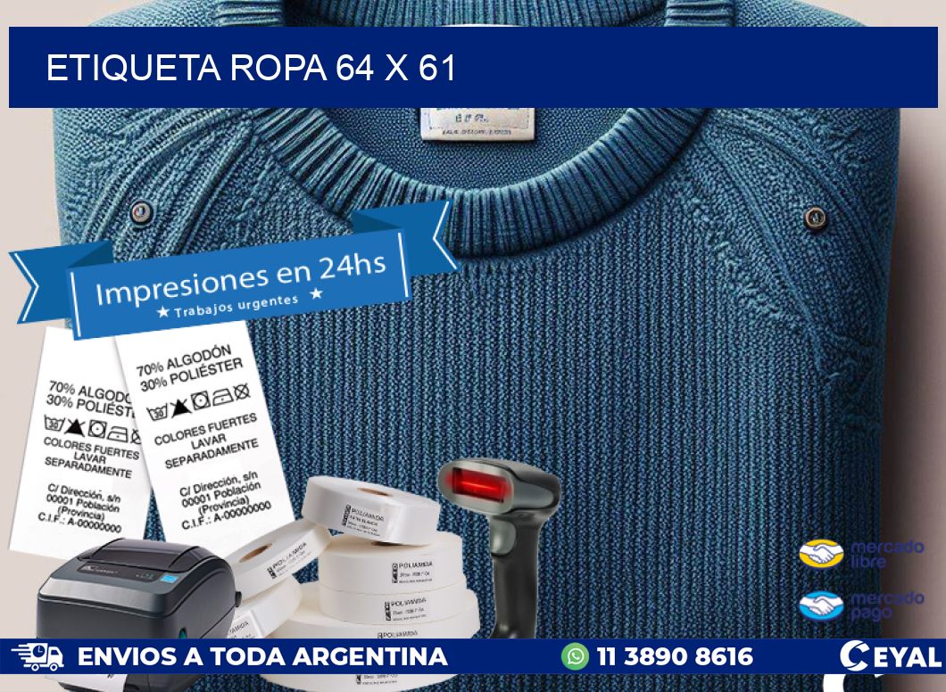 ETIQUETA ROPA 64 x 61