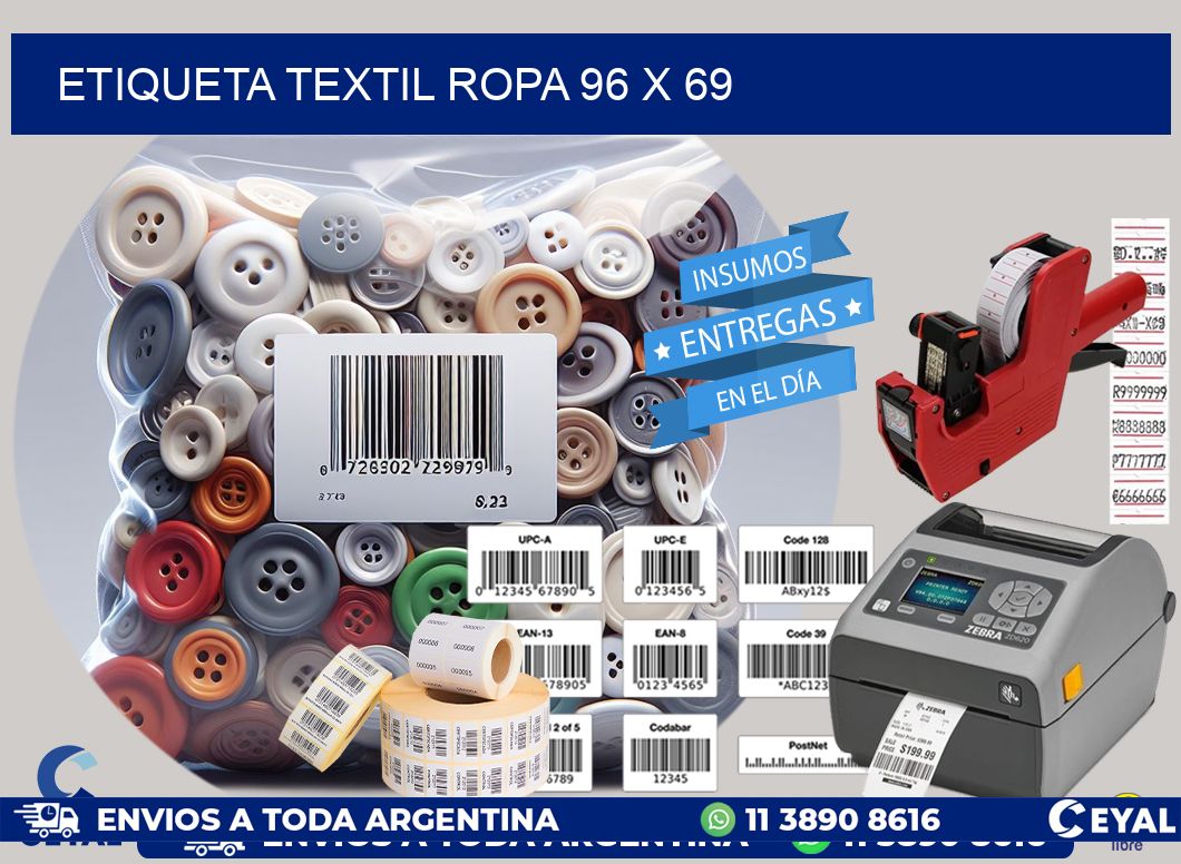 ETIQUETA TEXTIL ROPA 96 x 69