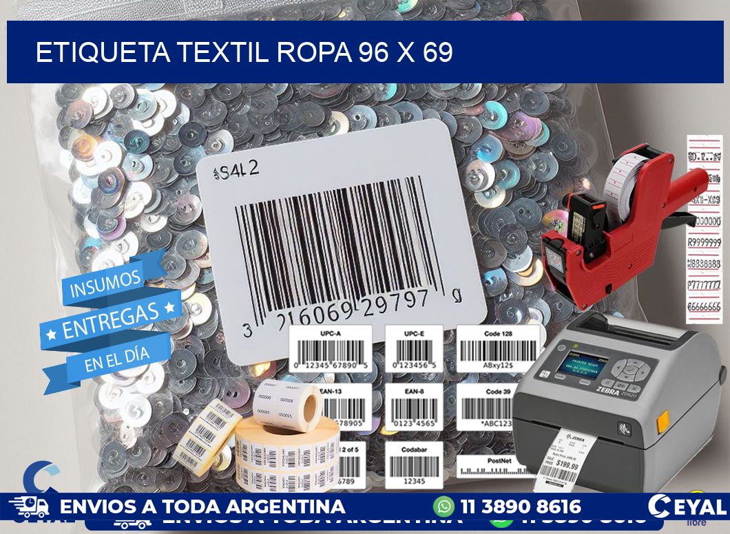 ETIQUETA TEXTIL ROPA 96 x 69