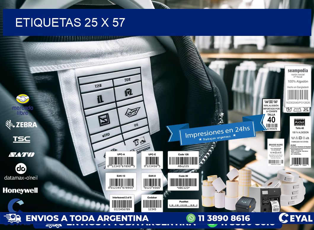ETIQUETAS 25 x 57