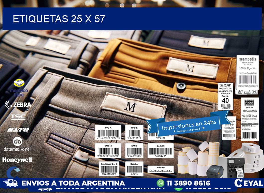 ETIQUETAS 25 x 57