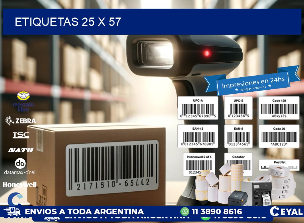 ETIQUETAS 25 x 57