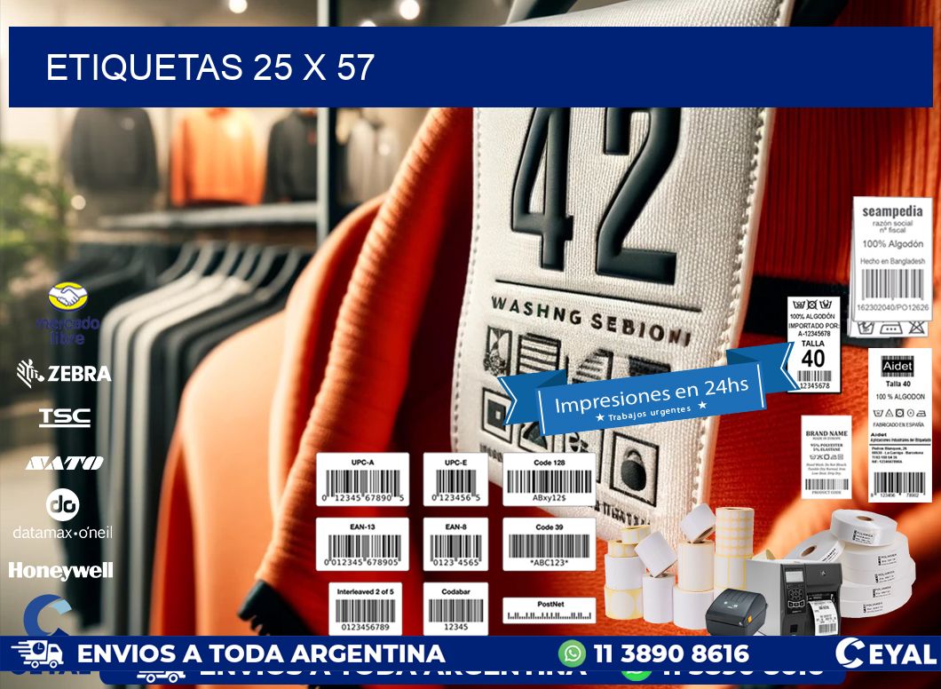 ETIQUETAS 25 x 57