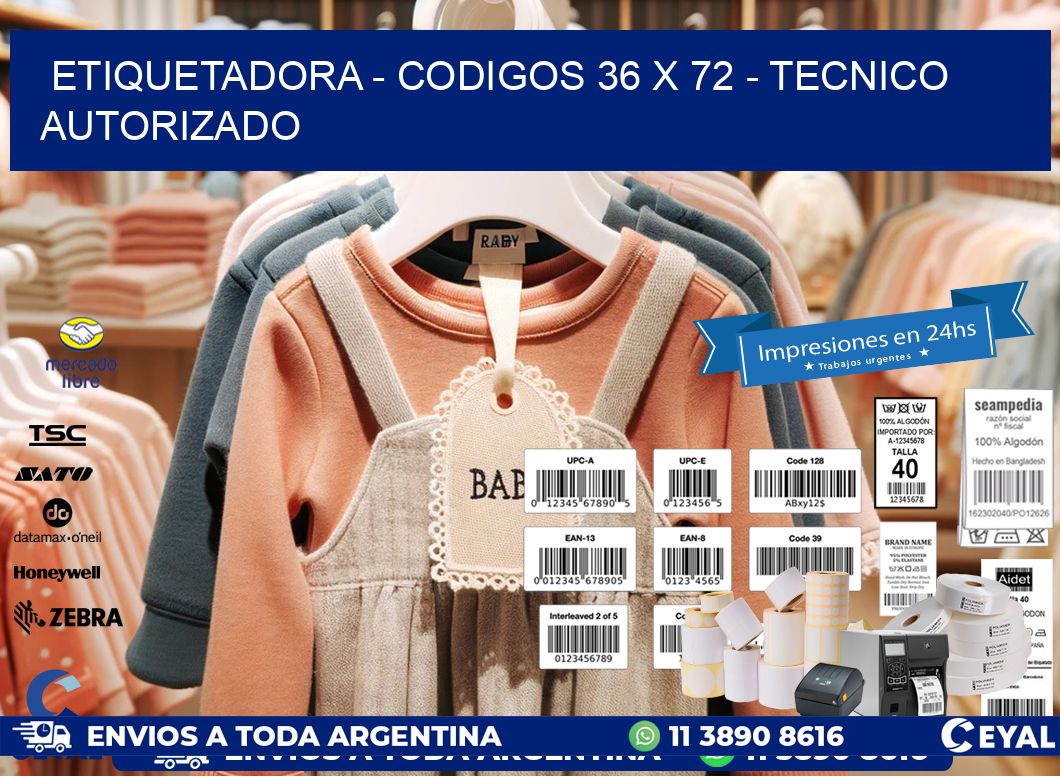 ETIQUETADORA - CODIGOS 36 x 72 - TECNICO AUTORIZADO