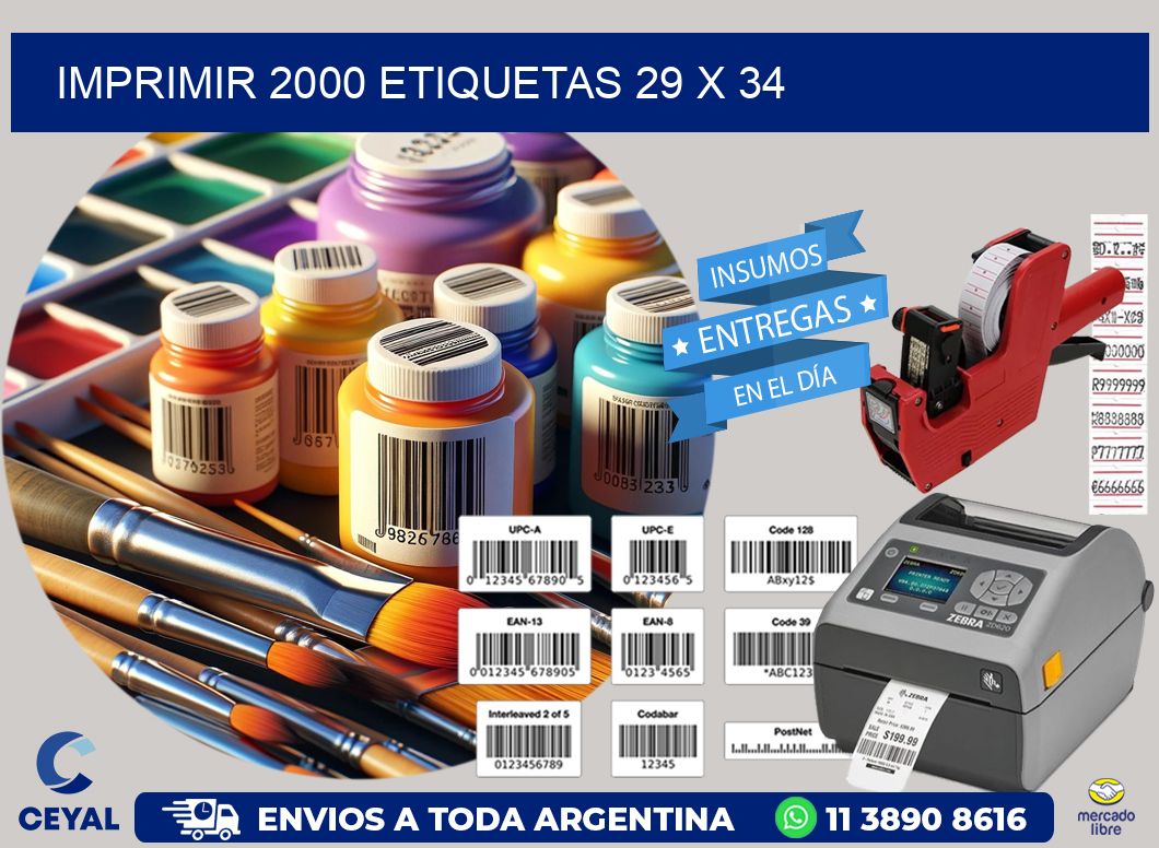 IMPRIMIR 2000 ETIQUETAS 29 x 34