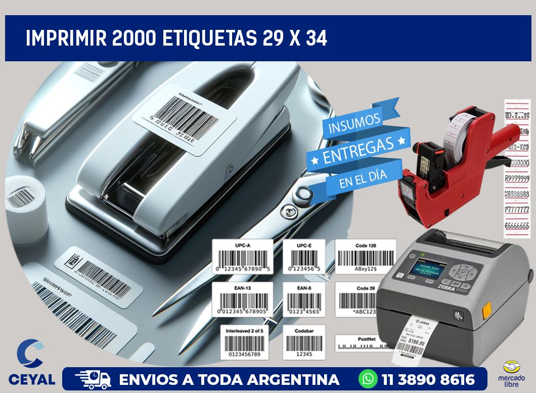 IMPRIMIR 2000 ETIQUETAS 29 x 34