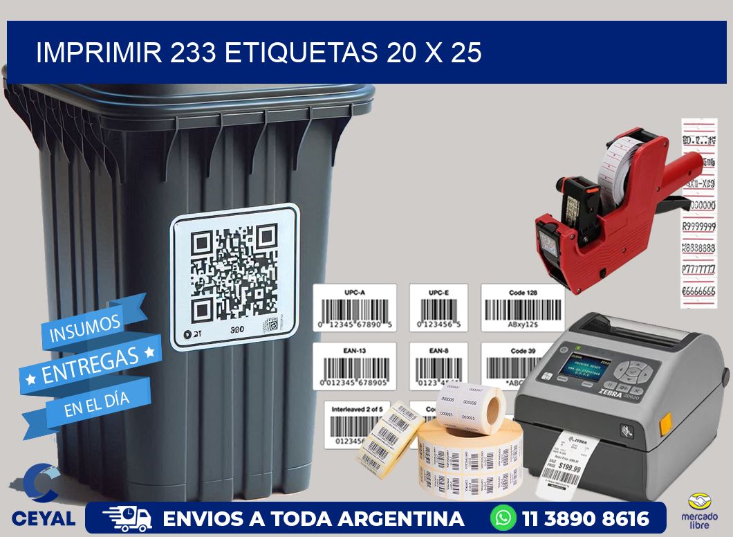 IMPRIMIR 233 ETIQUETAS 20 x 25