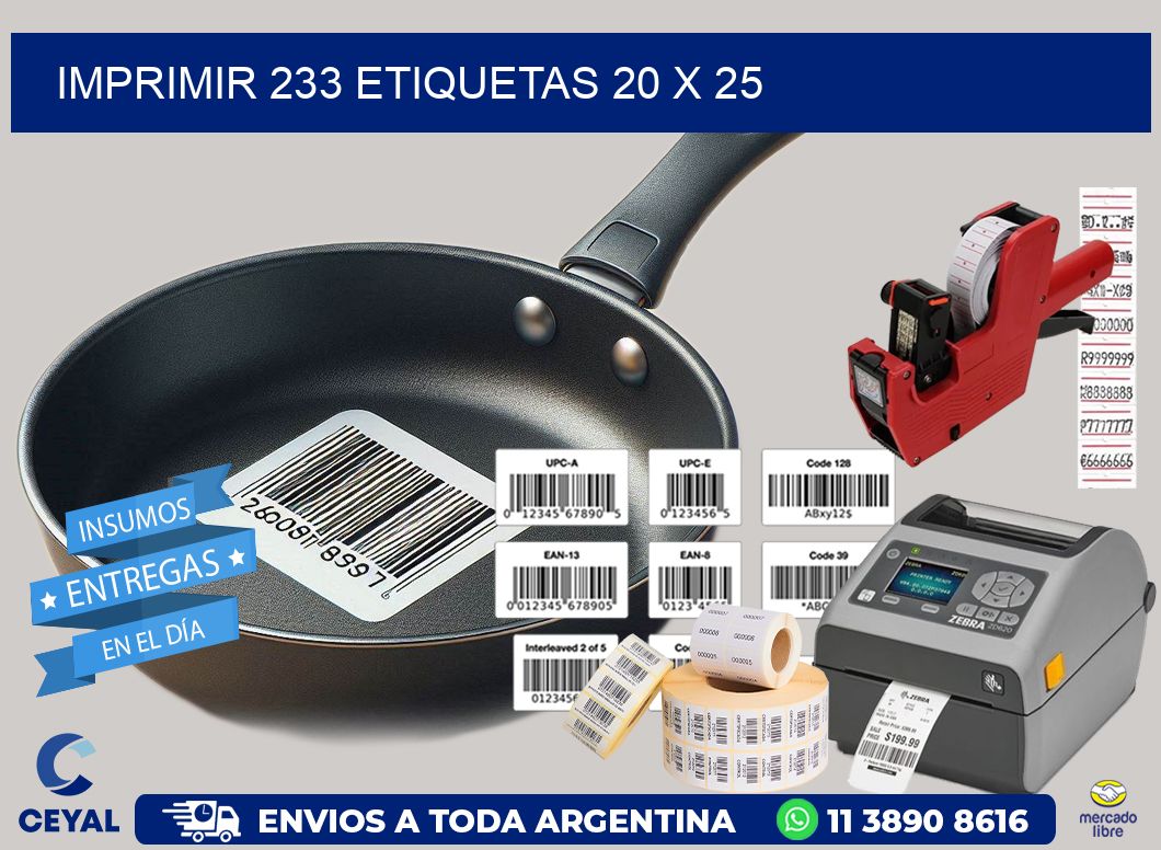 IMPRIMIR 233 ETIQUETAS 20 x 25