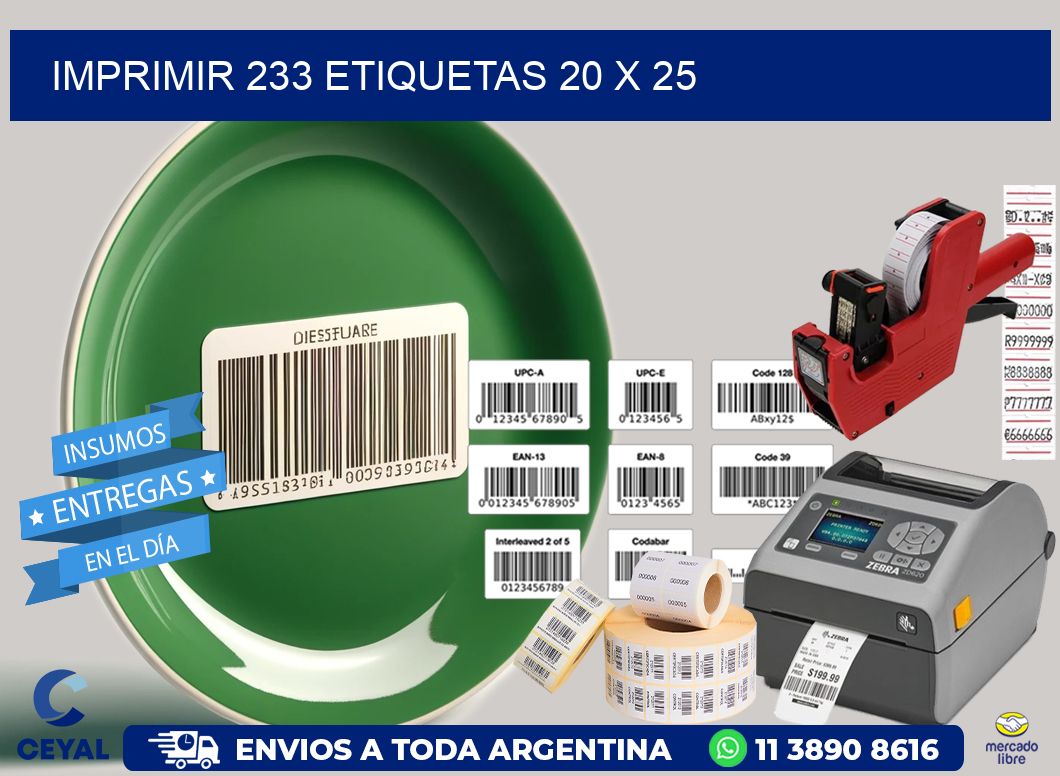 IMPRIMIR 233 ETIQUETAS 20 x 25