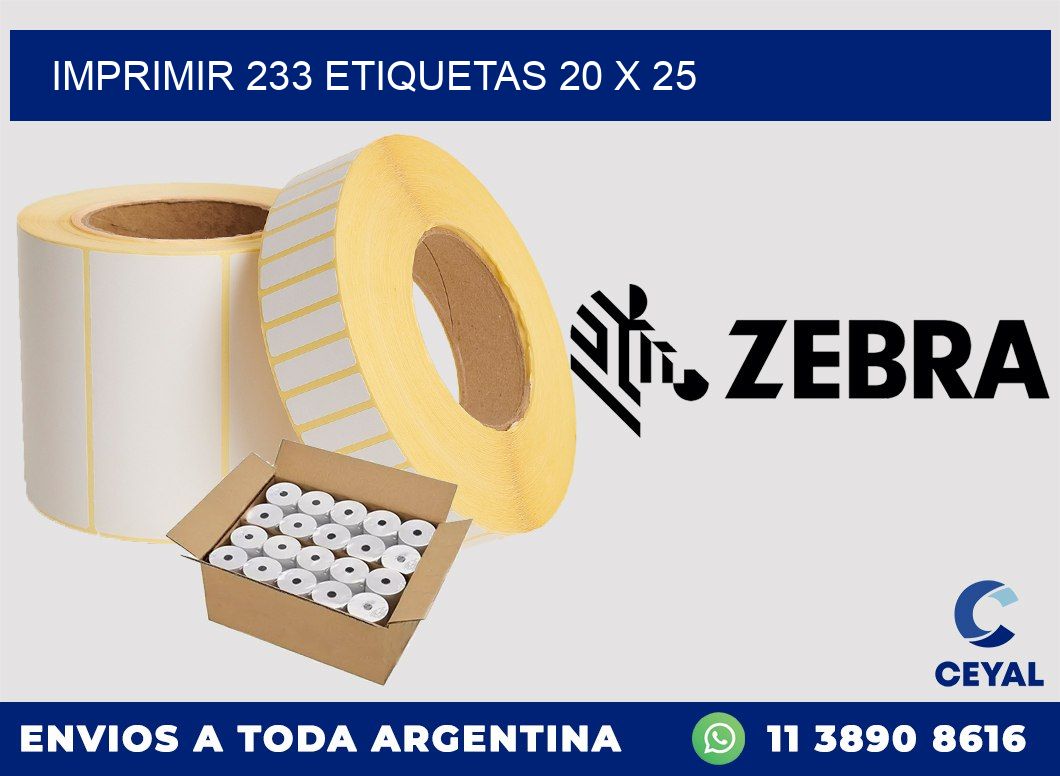 IMPRIMIR 233 ETIQUETAS 20 x 25