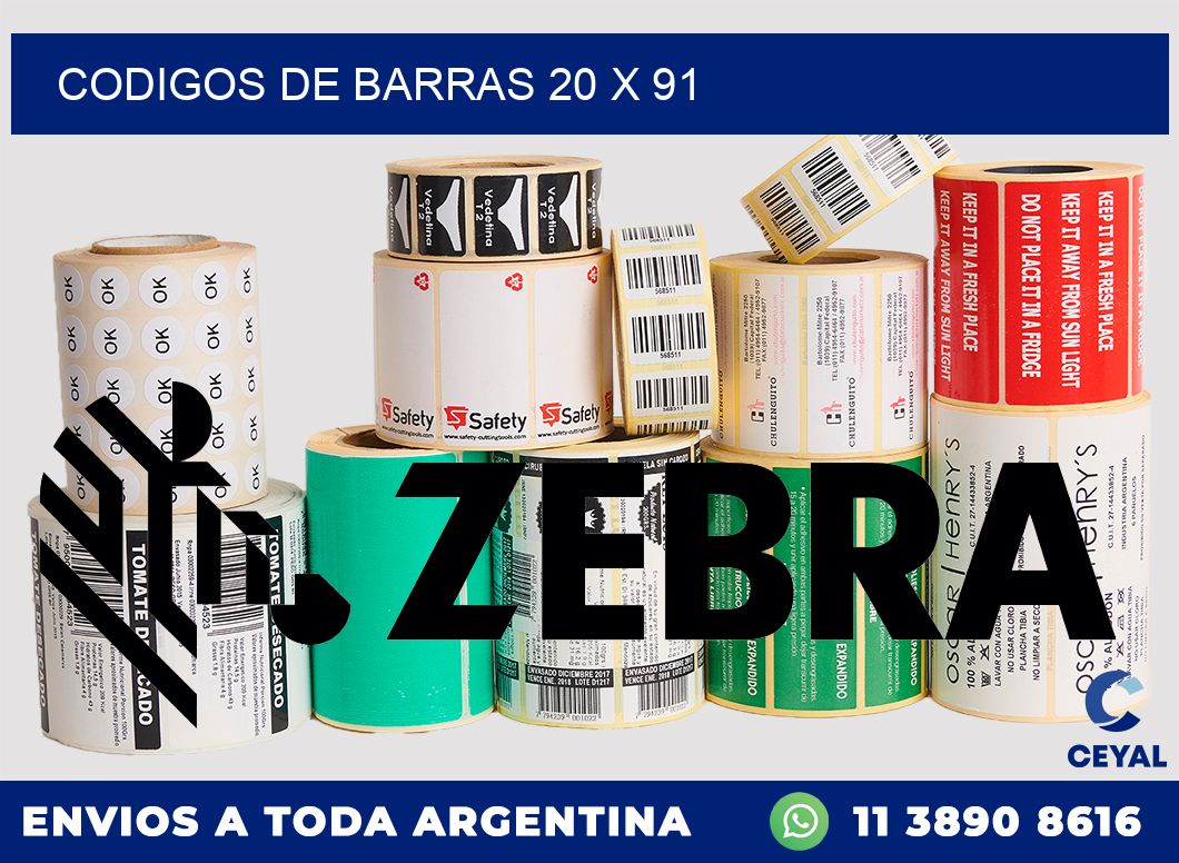 codigos de barras 20 x 91