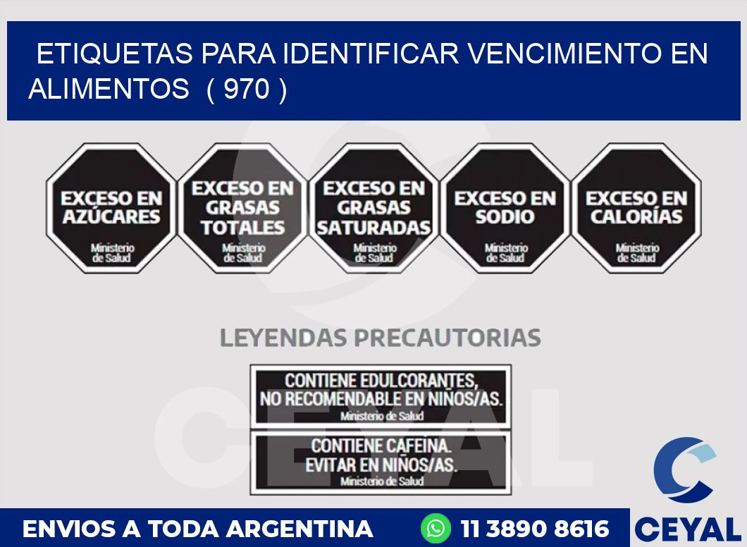 ETIQUETAS PARA IDENTIFICAR VENCIMIENTO EN ALIMENTOS  ( 970 )