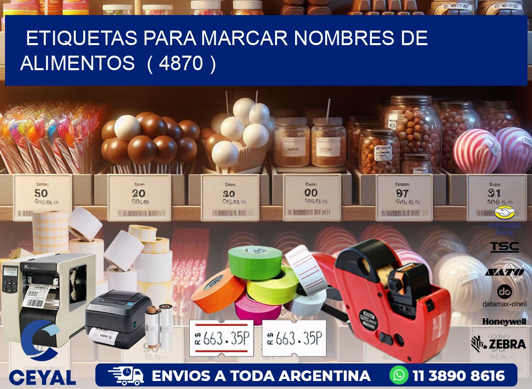 ETIQUETAS PARA MARCAR NOMBRES DE ALIMENTOS  ( 4870 )