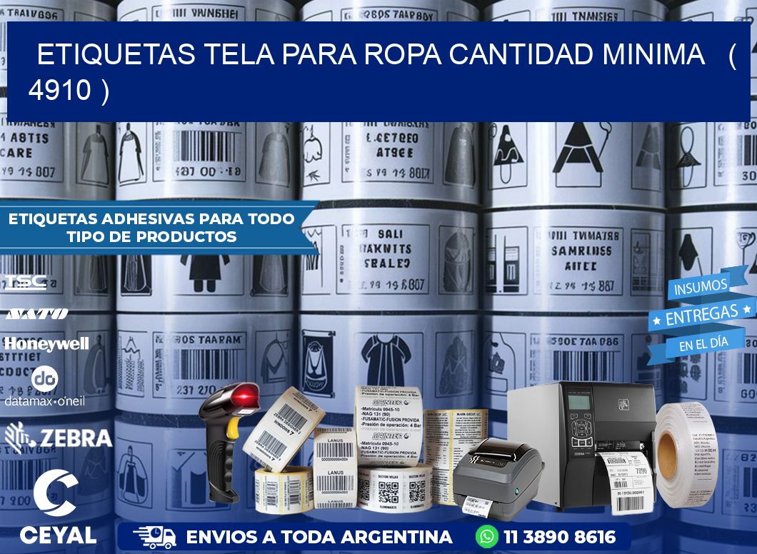 ETIQUETAS TELA PARA ROPA CANTIDAD MINIMA   ( 4910 )